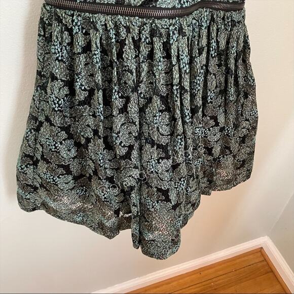 ALEXIS Green Black Floral Tulle Skirt Mini Dress Medium - Picture 11 of 15